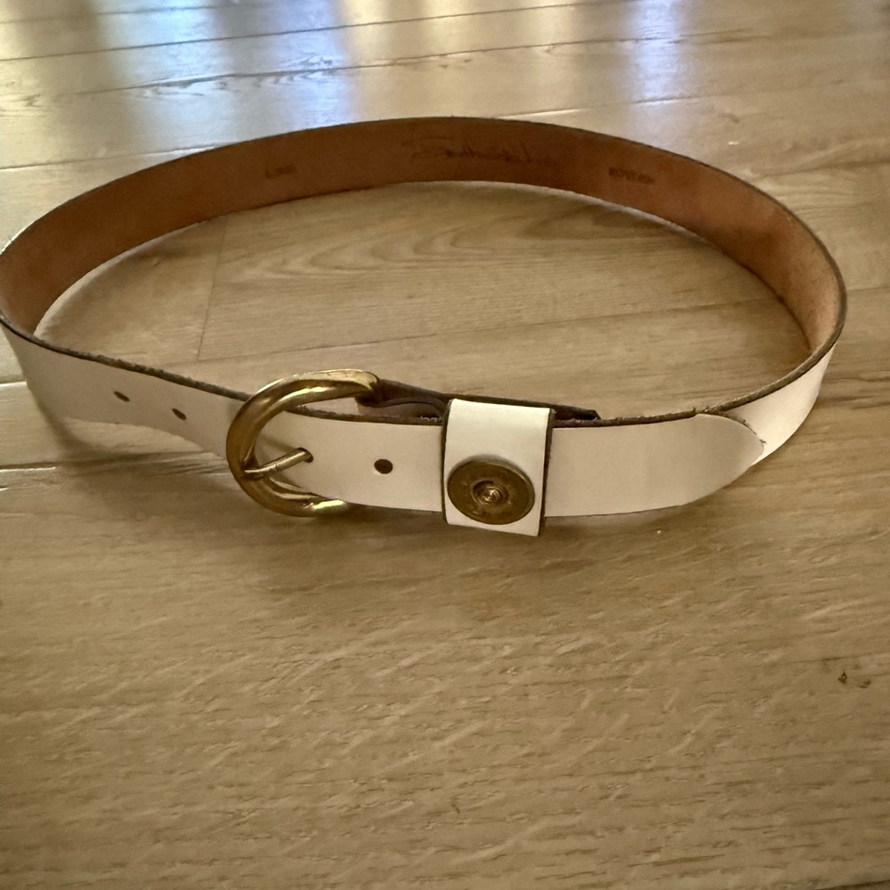 Southwick Leathers vintage Cream stamped Leather 12 gauge Western Belt USA